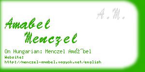 amabel menczel business card